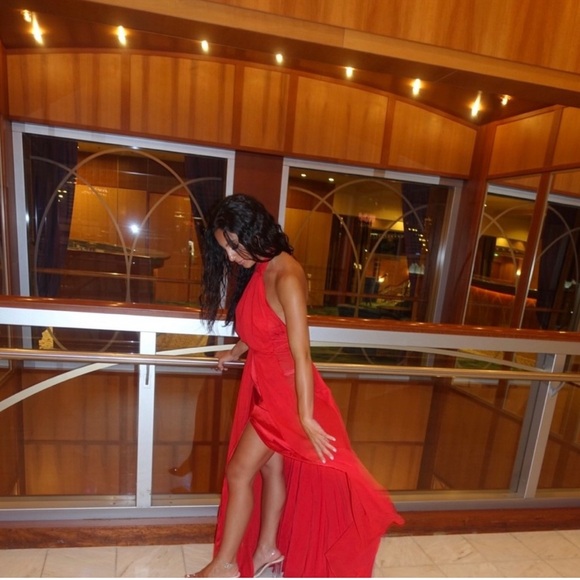 House of CB Red Halter Maxi - Picture 6 of 6